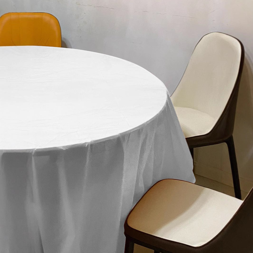 5 Pcs Plastic Table Covers 84" Yellow Round - YauSpark