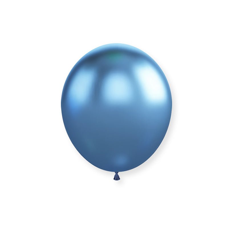 50 Pc Chrome Blue Latex Helium, Air or Water Balloons 10" - YauSpark