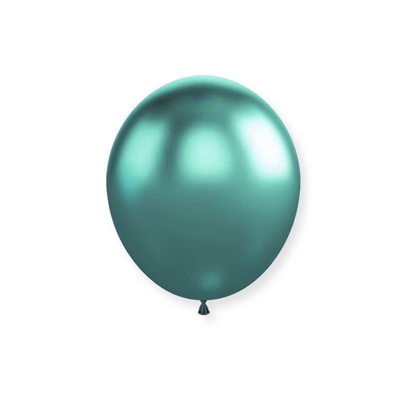 50 Pc Chrome Green Latex Helium, Air or Water Balloons 10" - YauSpark