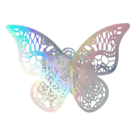 50 Pc Paper Napkin Rings Shimmery Butterfly Laser Cut Mirror Color - YauSpark