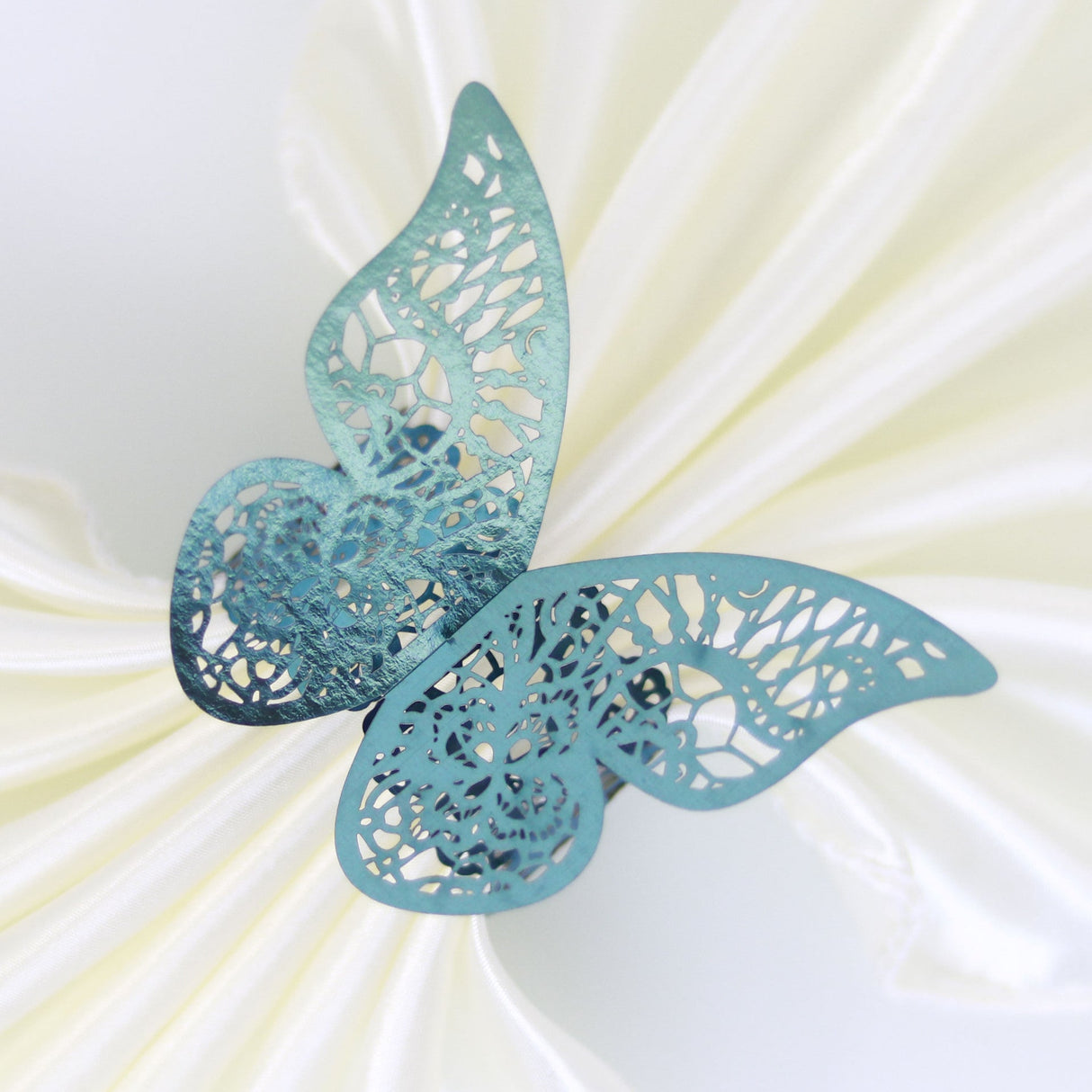 50 Pc Paper Napkin Rings Shimmery Butterfly Laser Cut Mirror Indigo - YauSpark