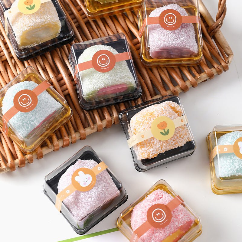 50 Pc Square Plastic Cupcake Favor Containers 3" Black and Clear - YauSpark