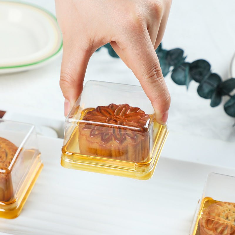 50 Pc Square Plastic Cupcake Favor Containers 3" Black and Clear - YauSpark