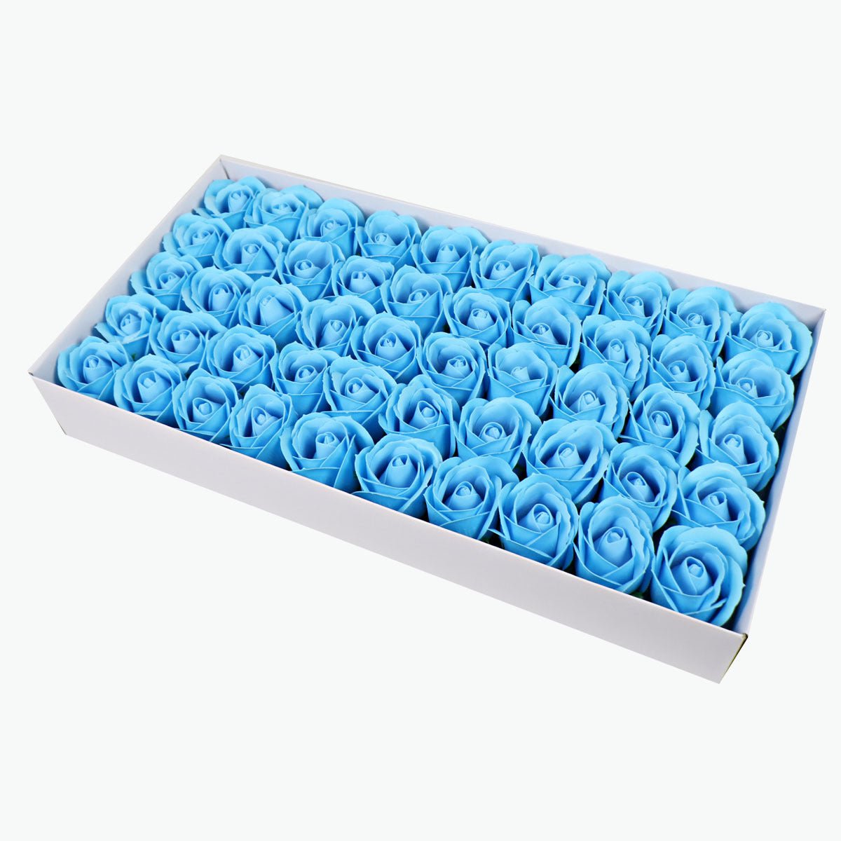 50 Pcs Three - Layer Floral Scented Soap Rose Petals Body Soap in Gift Box Blue - YauSpark