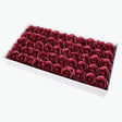 50 Pcs Three - Layer Floral Scented Soap Rose Petals Body Soap in Gift Box Burgundy - YauSpark