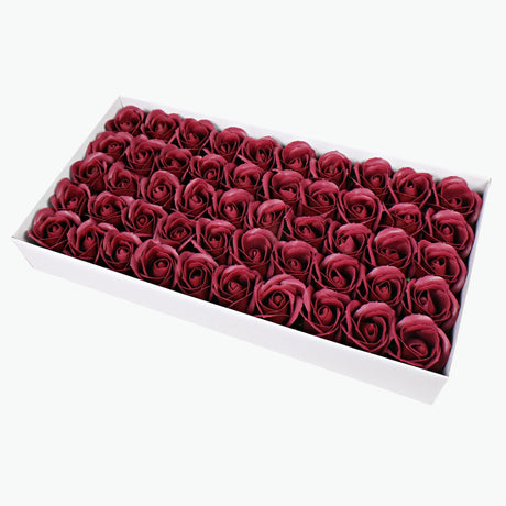 50 Pcs Three - Layer Floral Scented Soap Rose Petals Body Soap in Gift Box Burgundy - YauSpark