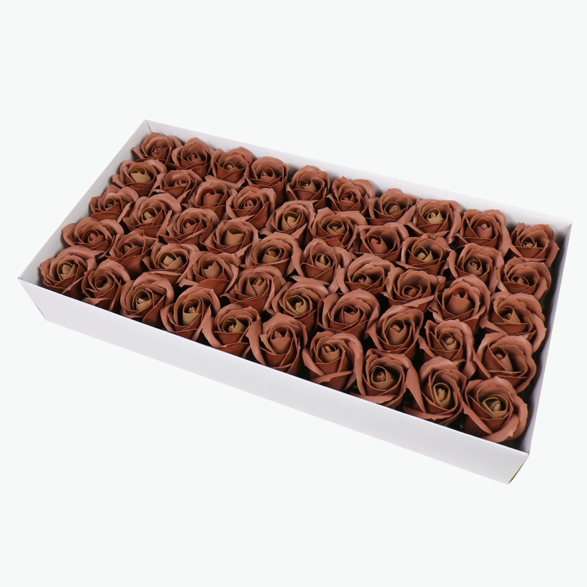 50 Pcs Three - Layer Floral Scented Soap Rose Petals Body Soap in Gift Box Dark Coffee - YauSpark