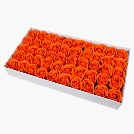 50 Pcs Three - Layer Floral Scented Soap Rose Petals Body Soap in Gift Box Deep Orange - YauSpark