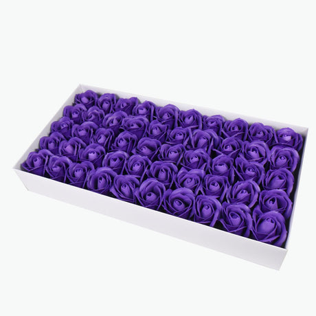 50 Pcs Three - Layer Floral Scented Soap Rose Petals Body Soap in Gift Box Deep Purple - YauSpark