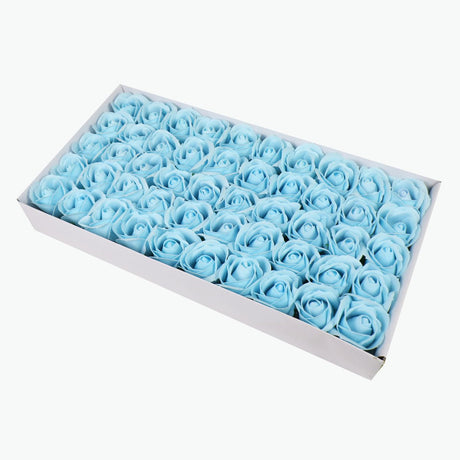 50 Pcs Three - Layer Floral Scented Soap Rose Petals Body Soap in Gift Box Light Blue - YauSpark