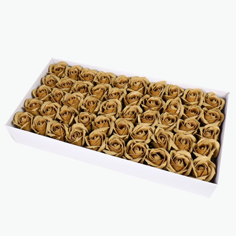 50 Pcs Three - Layer Floral Scented Soap Rose Petals Body Soap in Gift Box Light Coffee - YauSpark