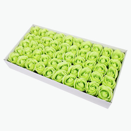 50 Pcs Three - Layer Floral Scented Soap Rose Petals Body Soap in Gift Box Light Green - YauSpark