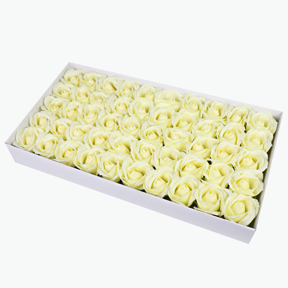 50 Pcs Three - Layer Floral Scented Soap Rose Petals Body Soap in Gift Box Milky White - YauSpark