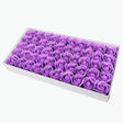 50 Pcs Three - Layer Floral Scented Soap Rose Petals Body Soap in Gift Box Purple - YauSpark