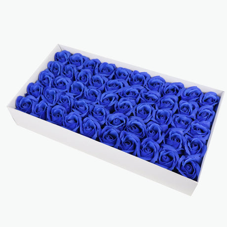 50 Pcs Three - Layer Floral Scented Soap Rose Petals Body Soap in Gift Box Royal Blue - YauSpark