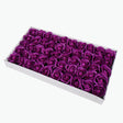 50 Pcs Three - Layer Floral Scented Soap Rose Petals Body Soap in Gift Box Violet - YauSpark