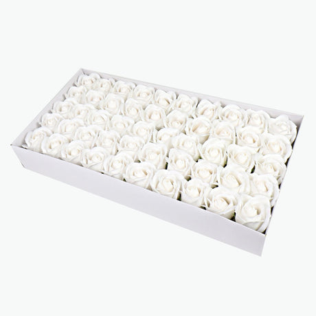 50 Pcs Three - Layer Floral Scented Soap Rose Petals Body Soap in Gift Box White - YauSpark