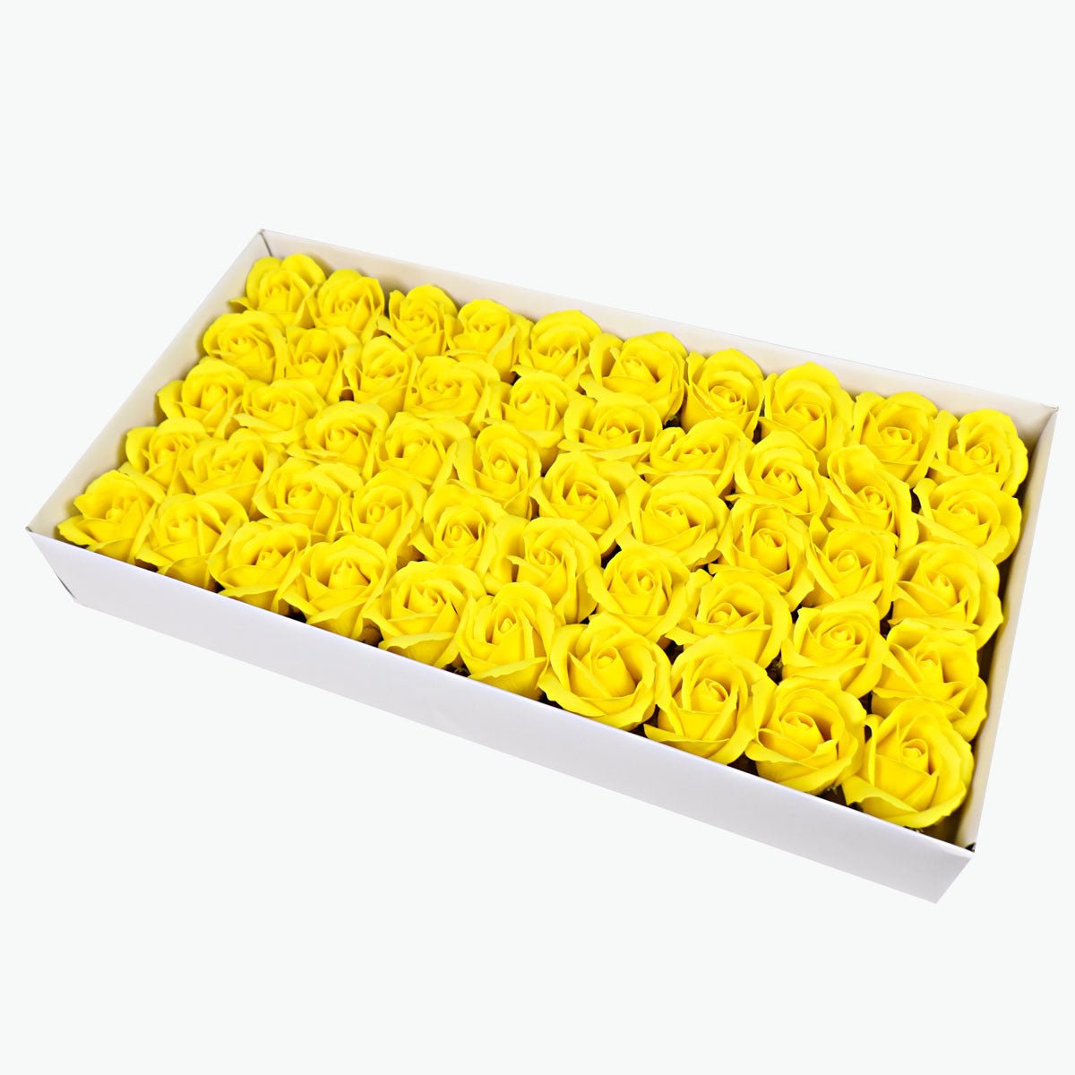 50 Pcs Three - Layer Floral Scented Soap Rose Petals Body Soap in Gift Box Yellow - YauSpark