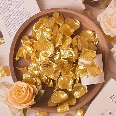 500 Pc Silk Rose Petals Confetti Gold - YauSpark