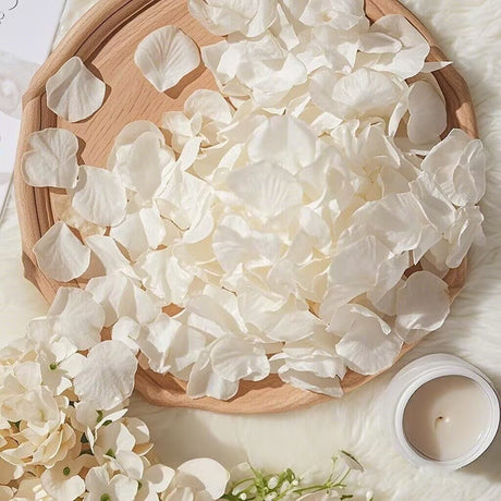 500 Pc Silk Rose Petals Confetti Milky White - YauSpark