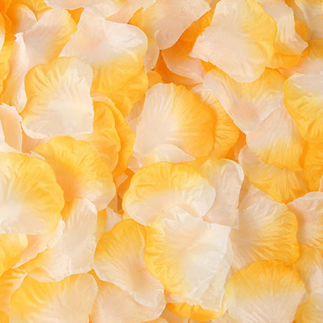 500 Pc Silk Rose Petals Confetti Orange White Gradient - YauSpark