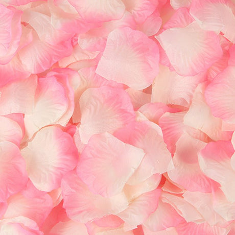 500 Pc Silk Rose Petals Confetti Pink White Gradient - YauSpark