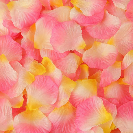 500 Pc Silk Rose Petals Confetti Pink White Yellow - YauSpark