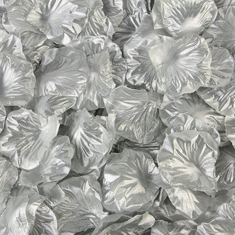 500 Pc Silk Rose Petals Confetti Silver - YauSpark