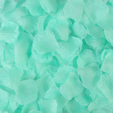 500 Pc Silk Rose Petals Confetti Tiffany Blue - YauSpark