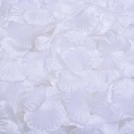 500 Pc Silk Rose Petals Confetti White - YauSpark