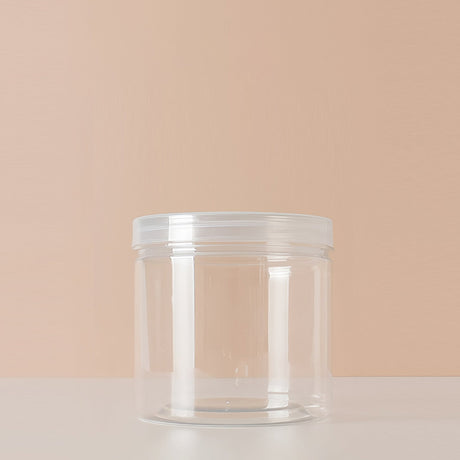 6 Pack 21oz Clear Plastic Jars Wide - mouth Storage Containers 4"x4" - YauSpark