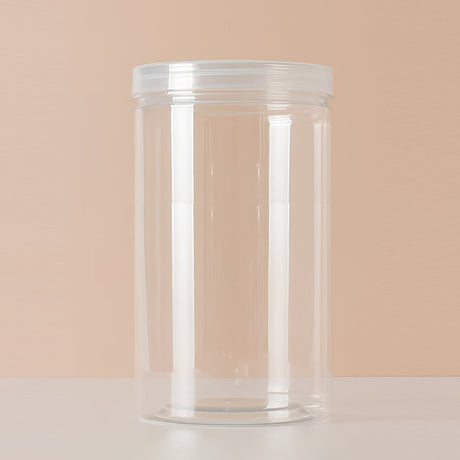 6 Pack 46oz Clear Plastic Jars Wide - mouth Storage Containers 4"x7" - YauSpark