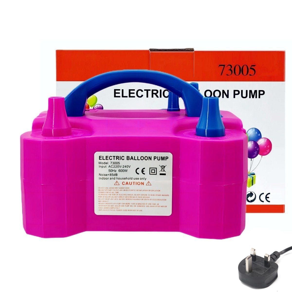 600W Bright Pink Double Nozzle Electric Balloon Pump - YauSpark