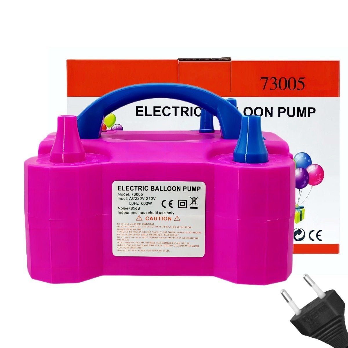 600W Bright Pink Double Nozzle Electric Balloon Pump - YauSpark