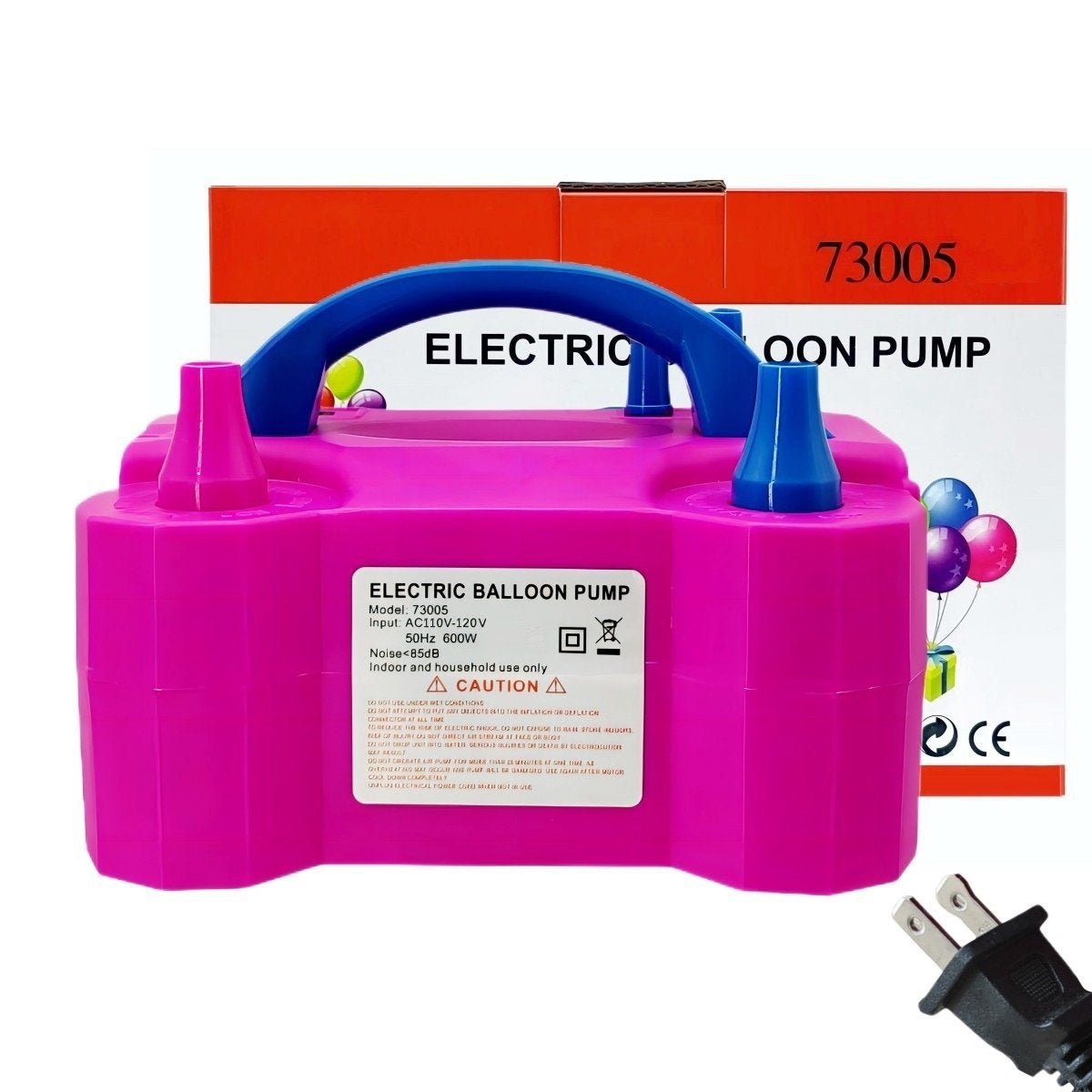 600W Bright Pink Double Nozzle Electric Balloon Pump - YauSpark