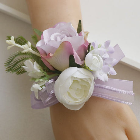 6pcs Wedding Accessories Wrist Corsage Rose - YauSpark