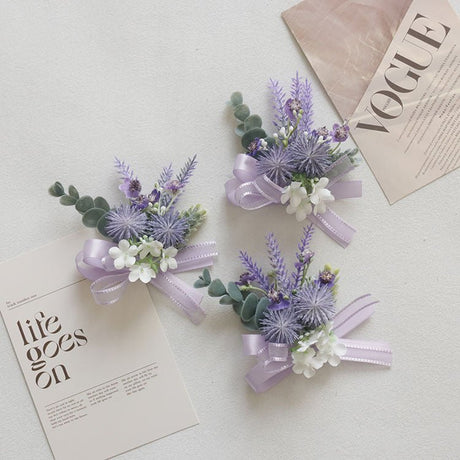 6pcs Wedding Accessories Wrist Corsage Thorn Ball - YauSpark