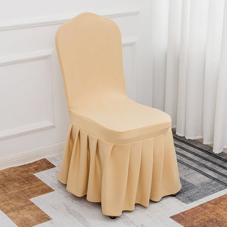 Air Layer Skirt Chair Cover Champagne - YauSpark