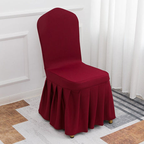 Air Layer Skirt Chair Cover Deep Red - YauSpark