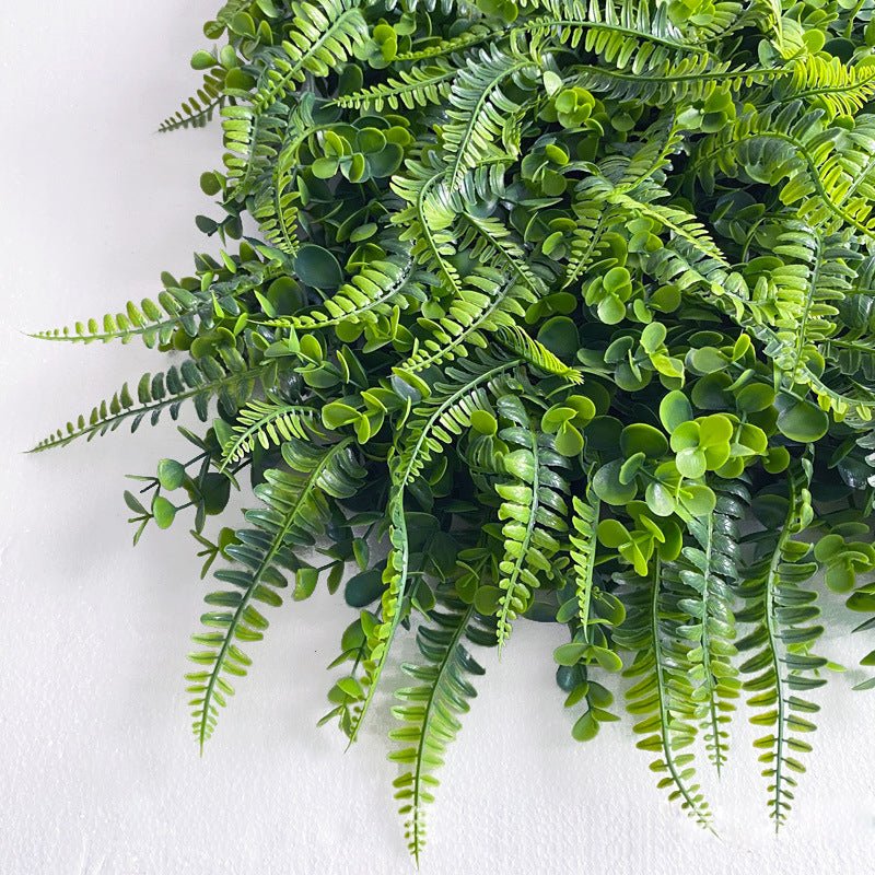 Artificial Boston Fern Eucalyptus Boxwood Greenery Garden Wall 4 Panels 12 Sq. ft. - YauSpark