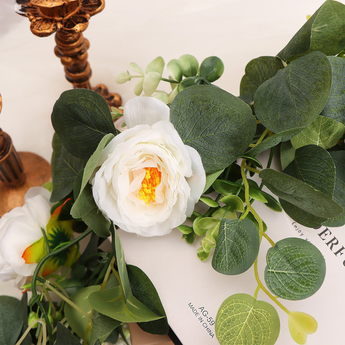 Artificial Eucalyptus Leaf Table Garland Floral Greenery Hanging Vines 5.5ft - YauSpark