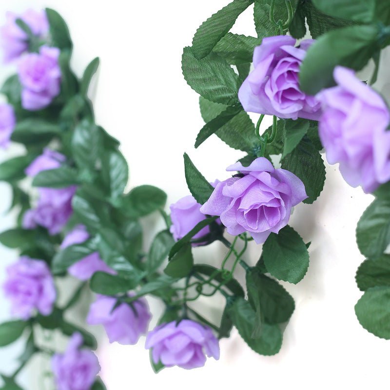 Artificial Silk Rose Garland 6ft Light Purple - YauSpark