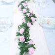 Artificial Silk Rose Garland 6ft Pink - YauSpark