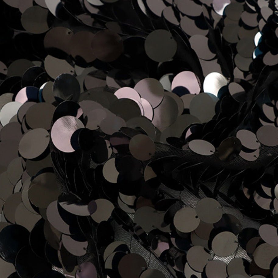 Big Payette Sequin Backdrop Drape Curtain 9ftx9ft Black - YauSpark