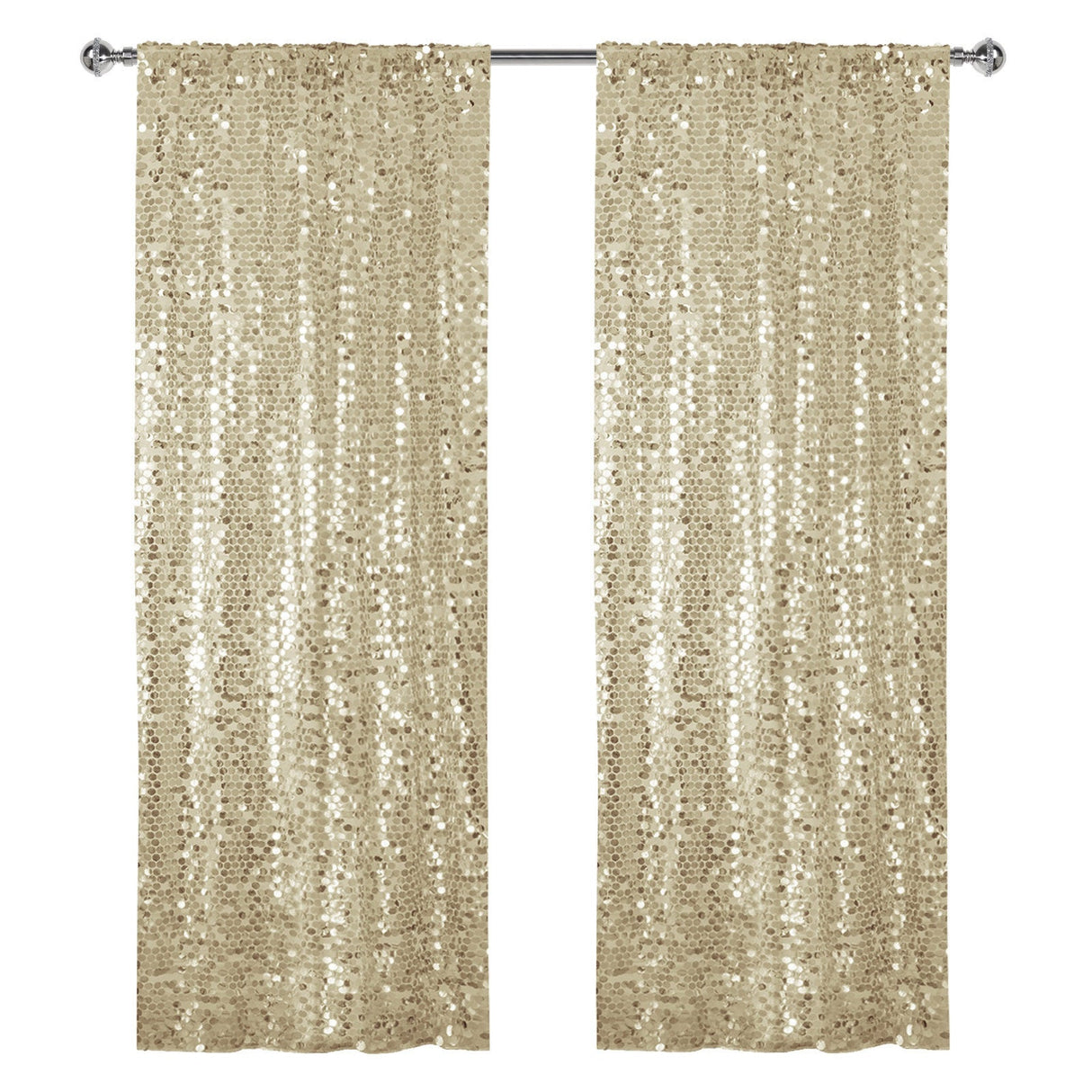 Big Payette Sequin Backdrop Drape Curtain 9ftx9ft Champagne Gold - YauSpark