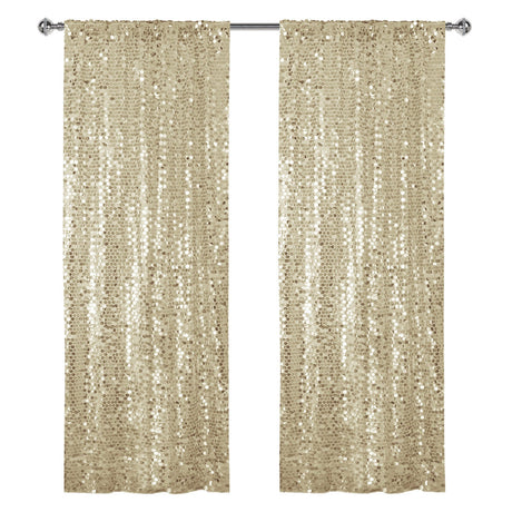Big Payette Sequin Backdrop Drape Curtain 9ftx9ft Champagne Gold - YauSpark