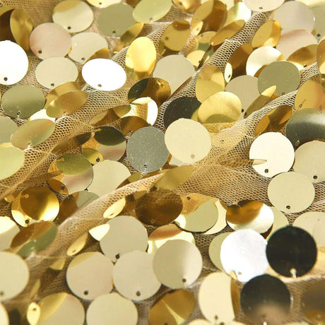 Big Payette Sequin Backdrop Drape Curtain 9ftx9ft Gold - YauSpark