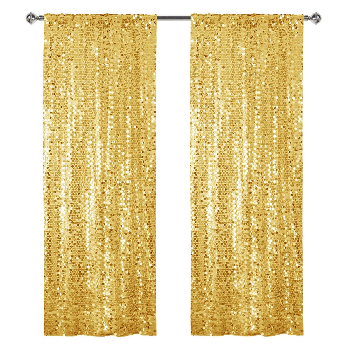 Big Payette Sequin Backdrop Drape Curtain 9ftx9ft Gold - YauSpark