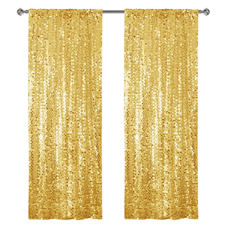 Big Payette Sequin Backdrop Drape Curtain 9ftx9ft Gold - YauSpark