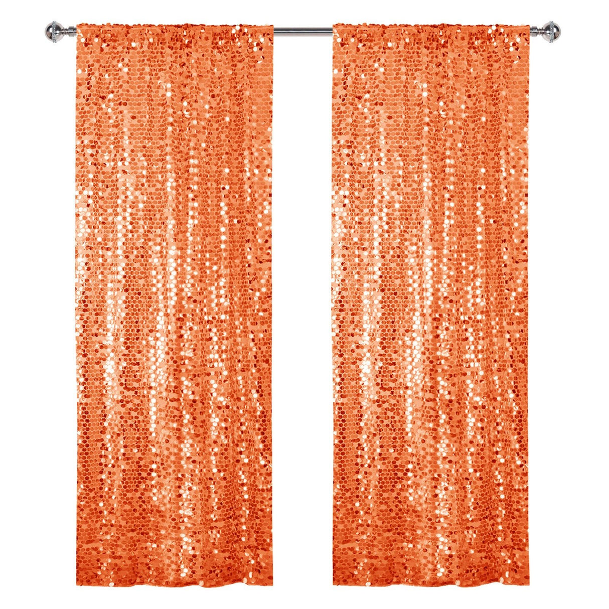 Big Payette Sequin Backdrop Drape Curtain 9ftx9ft Orange - YauSpark